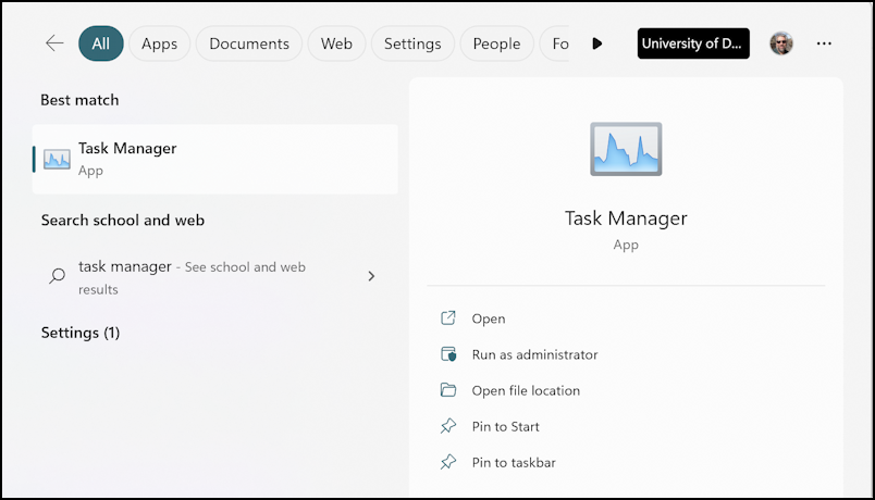 windows 11 task performance activity monitor - search for 'activity'