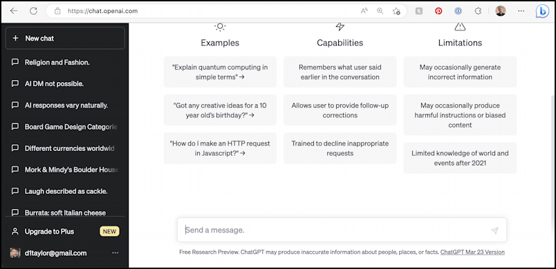 chatgpt privacy data sharing analysis - main web interface