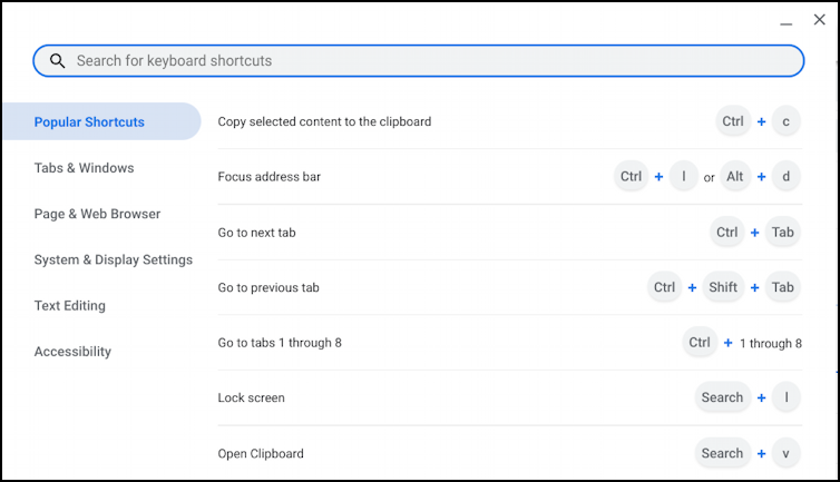 chromebook chrome os lock shortcut - all keyboard shortcuts cheat sheet