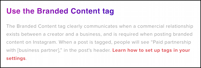 instagram branded content recommendation