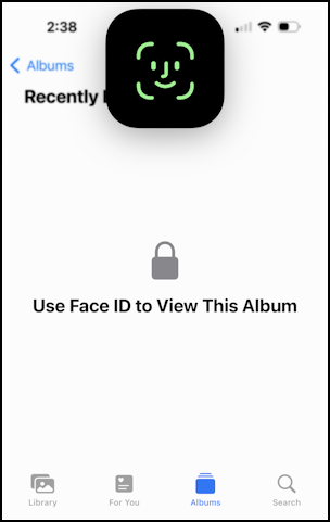 iphone camera roll photo gallery - unlock with face id