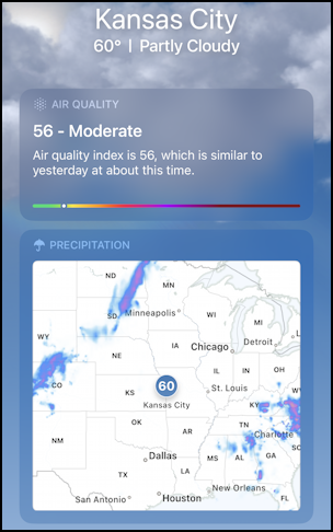 iphone ios air quality weather - kansas city