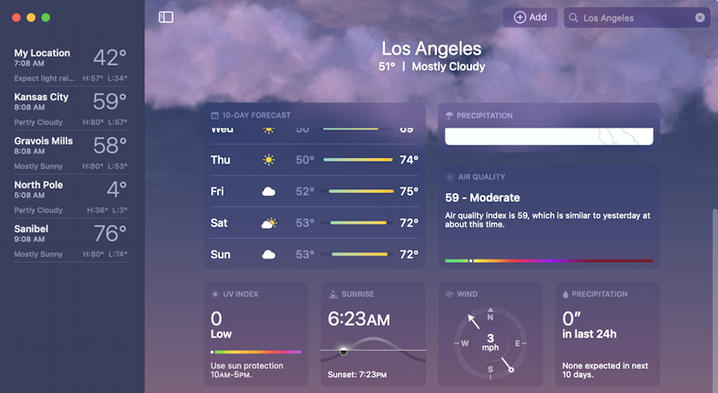 mac apple weather - air quality index display - kansas city