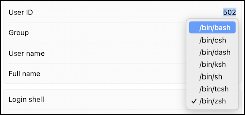 macos 13 system settings - accounts - change login shell