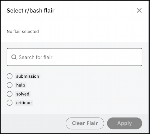 reddit all about flair - r/bash post flair