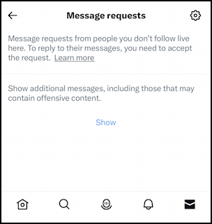 twitter hidden dm messages - message requests received