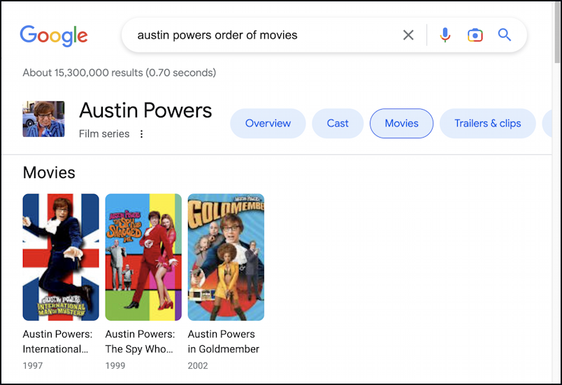 watch order austin powers films movies google