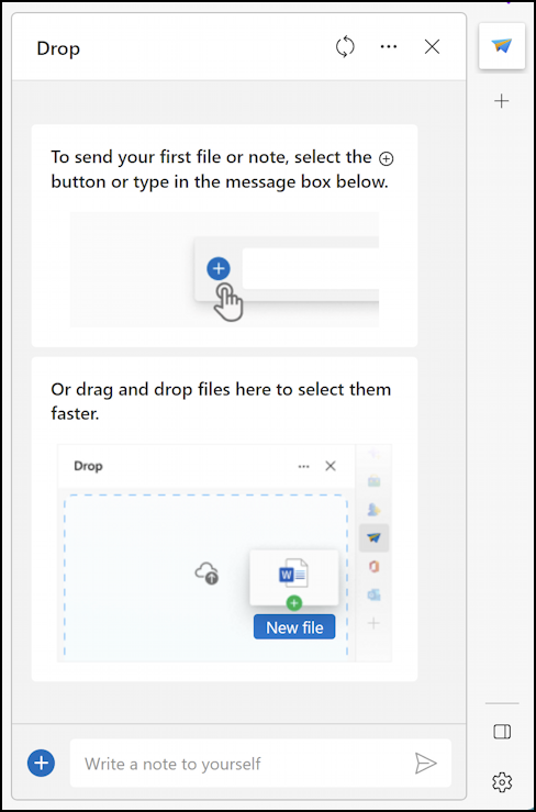 enable use microsoft edge drop file sharing - how to use