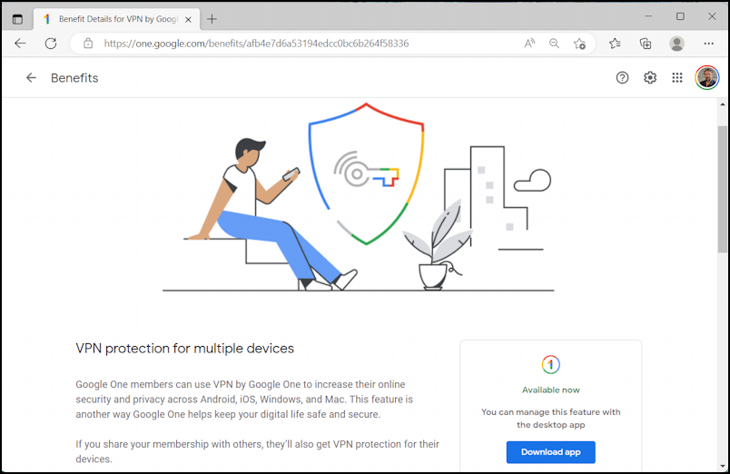 vpn by google one - basic info