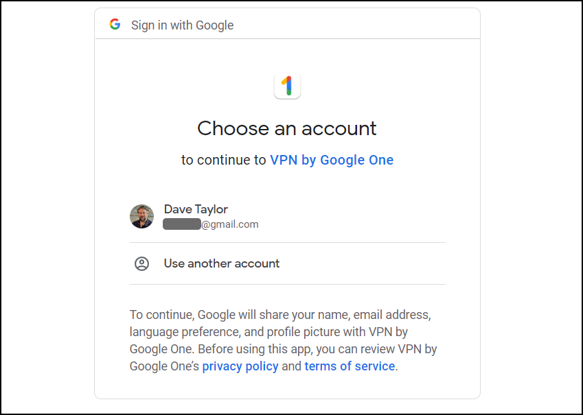 vpn by google one - log in to your google account
