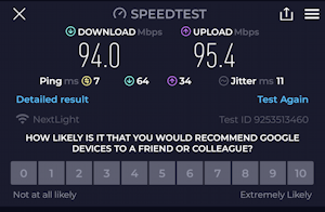 android internet speed - speedtest app results