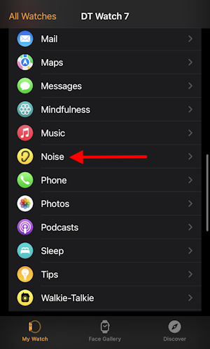 apple watch noise monitor - iphone watch app - "noise"