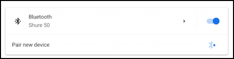 chromebook chrome os bluetooth pair - paired with shure headphones