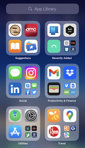 iphone ios organize apps folders - auto-categorization