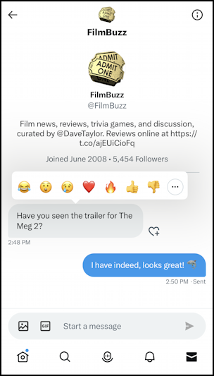 iphone twitter for mobile reactions reply to message - row of reaction emoji