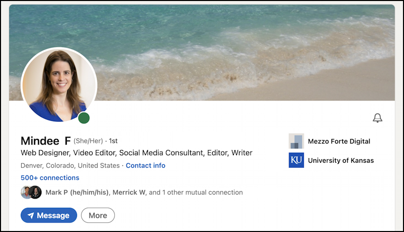 linkedin write submit recommendation - full profile with banner graphic