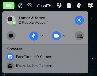 facetime share screen mac - camera inputs