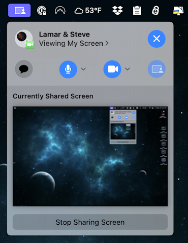 facetime share screen mac - while sharing the screen wallpaper desktop