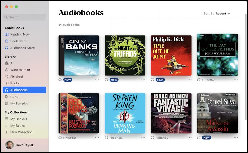 apple mac books audiobooks - main thumbnail view