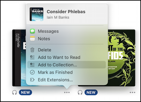 apple mac books audiobooks - books app menu