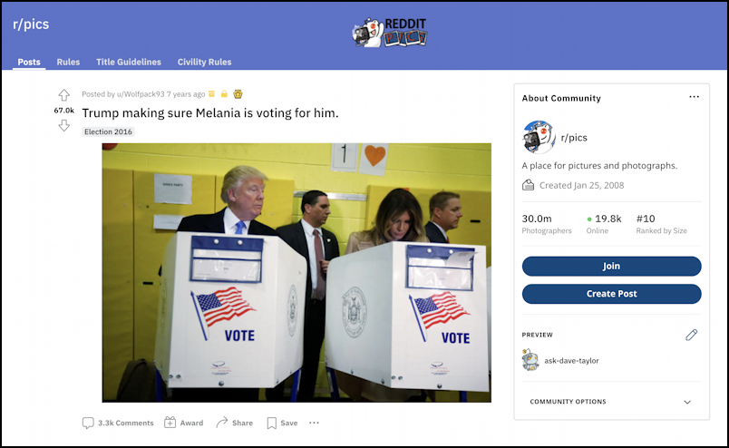 reddit search old posts rereddit - trump voting photo 2016