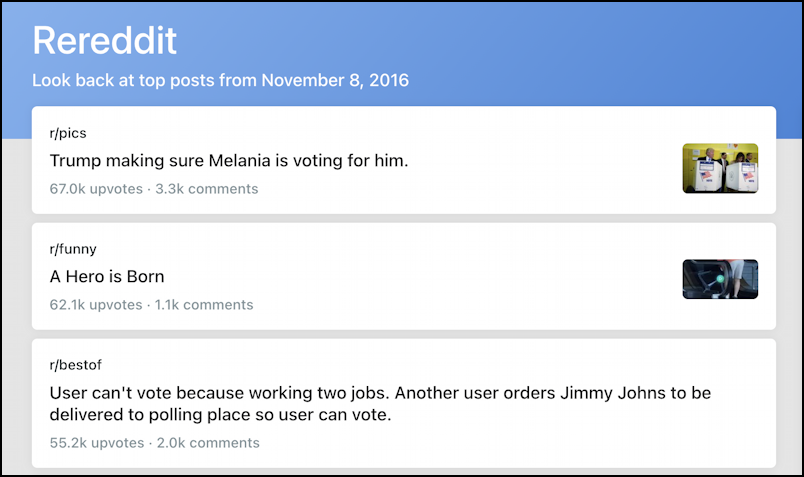 reddit search old posts rereddit - most popular posts november 8 2016