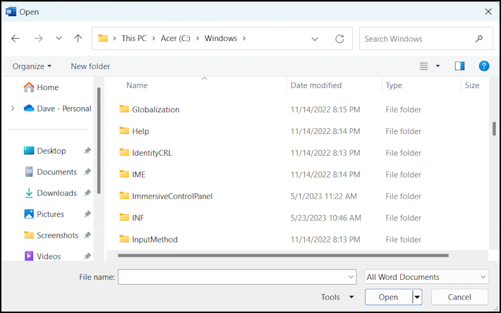 win11 windows file explorer quick access - shortcuts updated reordered file open dialog edge