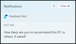 win11 pc notifications feedback hub - would you recommend this PC?
