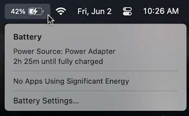 mac macos battery menu menubar