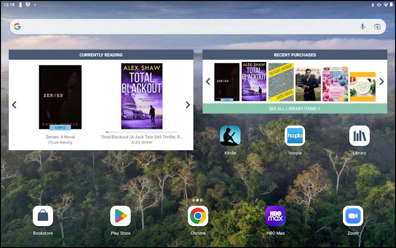 B&N Nook Tablet Android update - home screen