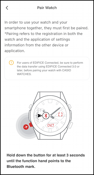 casio edifice sync with iphone android phone - how to bluetooth pair