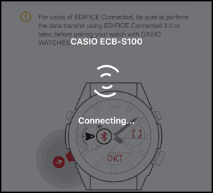 casio edifice sync with iphone android phone - connecting