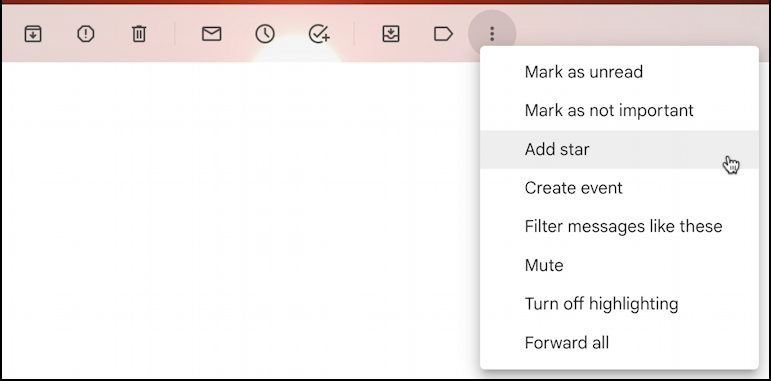 gmail conversation view - overall menu 