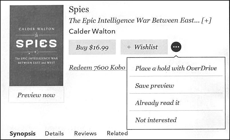 rakuten kobo reader overdrive library ebook - place a hold