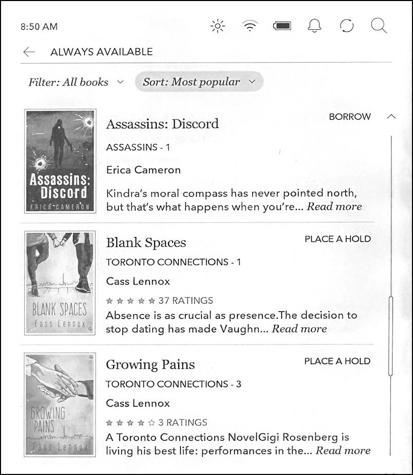 rakuten kobo reader overdrive library ebook - always available 'borrow'