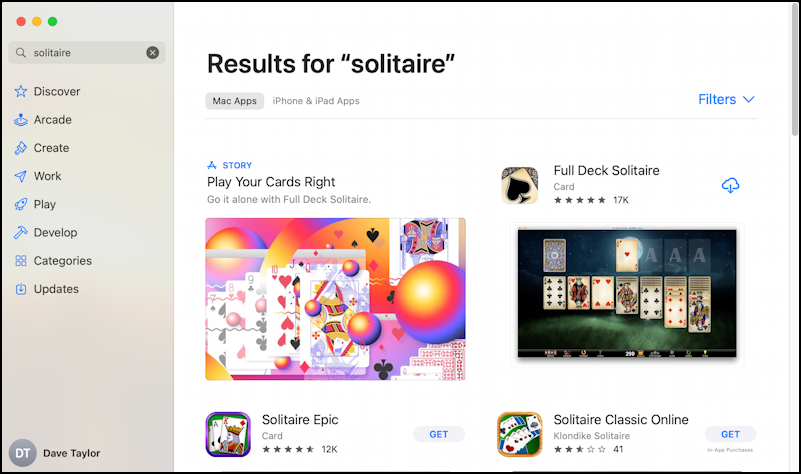 mac macos app store solitaire - search results