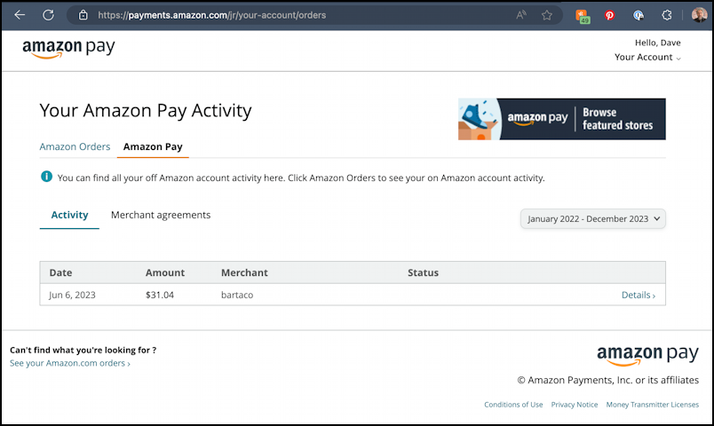 amazon pay services gift cards stripe spam scam - amazon pay transaction history