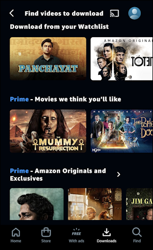 amazon prime video for mobile iphone - downloadable content