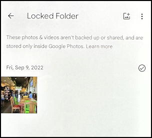 google photos secret locked folder album - gallery view