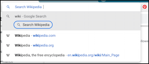 chrome os add search shortcut wikipedia - testing wiki shortcut