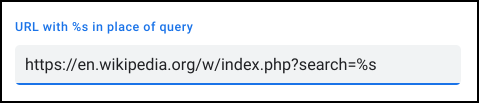 chrome os add search shortcut wikipedia - wikipedia search with %s