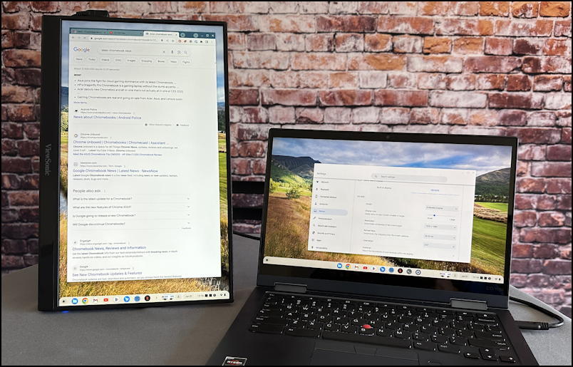 chromebook chromeos second display - screen vertical page orientation