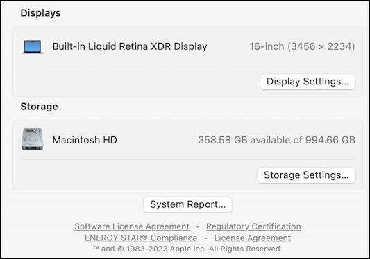 macos find version number release - settings > general > about > more