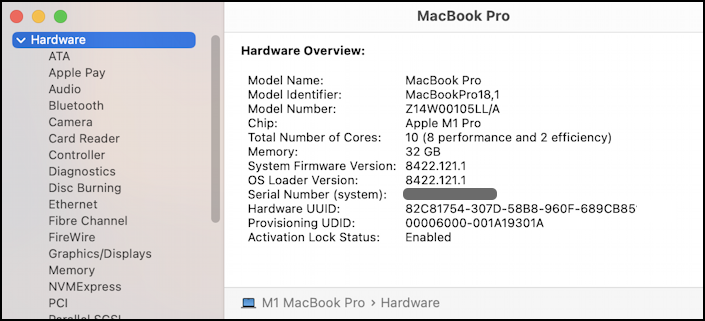 macos find version number release - system report hardware