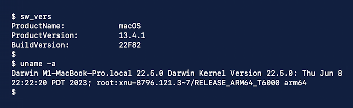 mac version info macos terminal command line