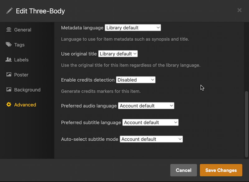 plex credits detection shrinks tv episode - disable credit detection