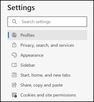 microsoft edge enable vpn secure network service - settings menu