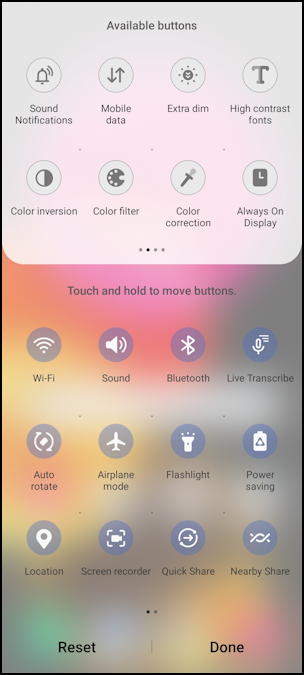 android 13 shortcuts screen - added new shortcut button icon