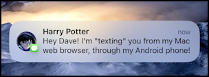 android sync messages web - message from harry potter android