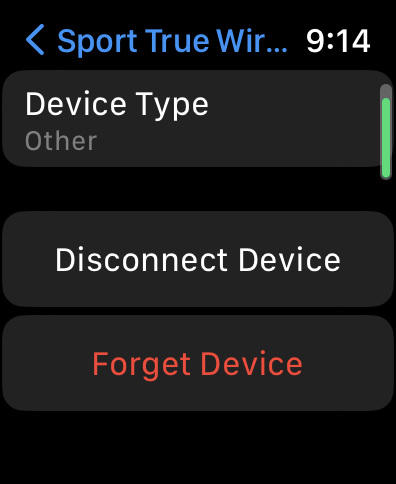 apple watch pairing bluetooth - more info device type